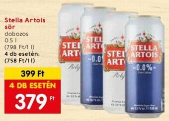 Spar Stella Artois sör 0.5l ajánlat