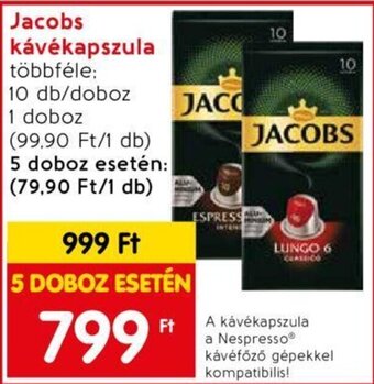Spar Jacobs kávékapszula ajánlat