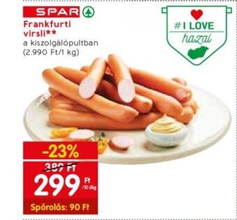 Spar SPAR Frankfurti virsli 10 dkg ajánlat