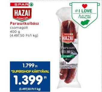 Spar HAZAI Parasztkolbász 400g ajánlat
