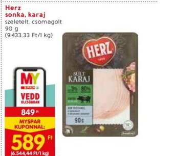 Spar HERZ sonka karaj 90g ajánlat