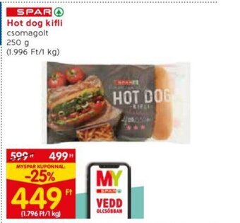 Spar SPAR Hot dog kifli 250 g ajánlat
