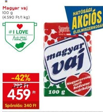 Spar Magyar vaj 100 g ajánlat