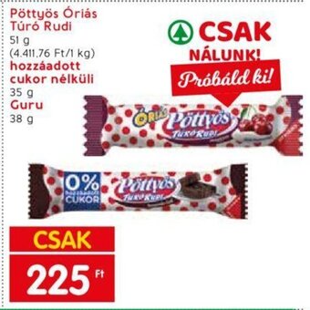 Spar Pöttyös Óriás Túró Rudi stb. 51 - 35 g ajánlat