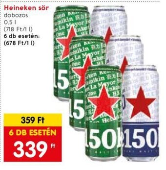 Spar Heineken sör 0,5 l ajánlat