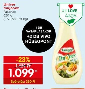 Spar Univer majonéz 620 g ajánlat