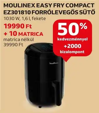 Auchan MOULINEX EASY FRY COMPACT FORRÓLEVEGŐS SÜTŐ 1 db ajánlat