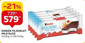 Auchan KINDER TEJSZELET MILK SLICE 5 x 28 g ajánlat