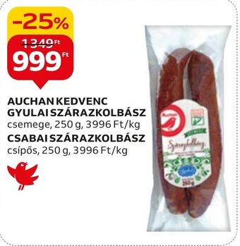 Auchan AUCHAN KEDVENC GYULAI SZÁRAZKOLBÁSZ stb. 250 g ajánlat