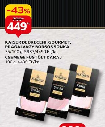 Auchan KAISER DEBRECENI, GOURMET, PRÁGAI stb. 75 - 100 g ajánlat