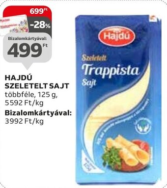 Auchan HAJDÚ SZELETELT SAJT 125 g ajánlat