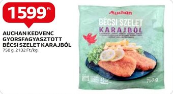 Auchan AUCHAN KEDVENC GYORSFAGYASZTOTT BÉCSI SZELET KARAJBÓL 750 g ajánlat