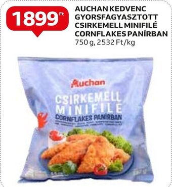 Auchan AUCHAN GYORSFAGYASZTOTT CSIRKEMELL MINIFILÉ CORNFLAKES PANÍRBAN 750 g ajánlat