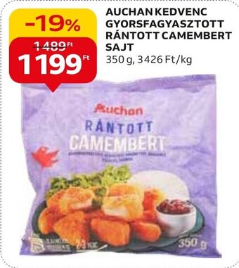 Auchan AUCHAN KEDVENC GYORSFAGYASZTOTT RÁNTOTT CAMEMBERT SAJT 350g ajánlat