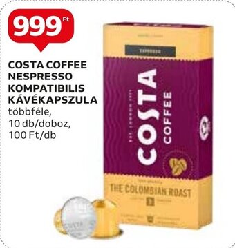 Auchan COSTA COFFEE NESPRESSO KOMPATIBILIS KÁVÉKAPSZULA 10 db ajánlat