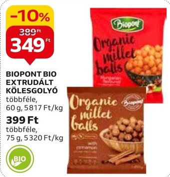 Auchan BIOPONT BIO EXTRUDÁLT KÖLESGOLYÓ 60g ajánlat