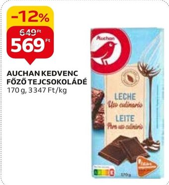 Auchan AUCHAN KEDVENC FŐZŐ TEJCSOKOLÁDÉ 170 g ajánlat