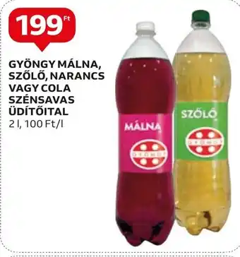 Auchan GYÖNGY MÁLNA, SZŐLŐ, NARANCS VAGY COLA SZÉNSAVAS ÜDÍTŐITAL 2l ajánlat
