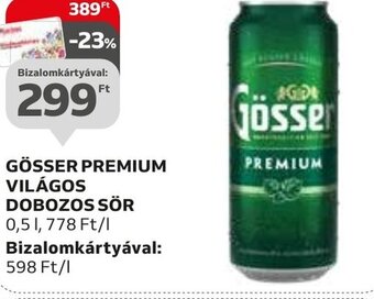 Auchan GÖSSER PREMIUM VILÁGOS DOBOZOS SÖR 0,5l ajánlat