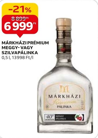Auchan MÁRKHÁZI PRÉMIUM MEGGY VAGY SZILVAPÁLINKA 0,5l ajánlat