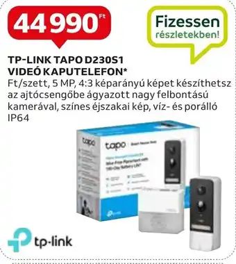 Auchan TP-LINK TAPO D230S1 VIDEÓ KAPUTELEFON 1 szett ajánlat