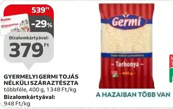 Auchan GYERMELYI GERMI TOJÁS NÉLKÜLI SZÁRAZTÉSZTA 400 g ajánlat