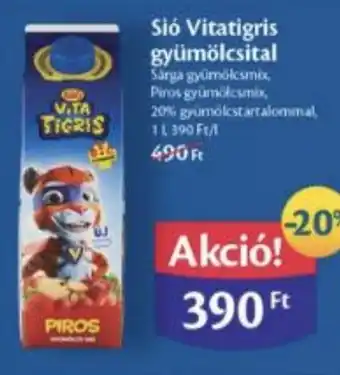 EcoFamily Sió Vitatigris gyümölcsital 1 l ajánlat