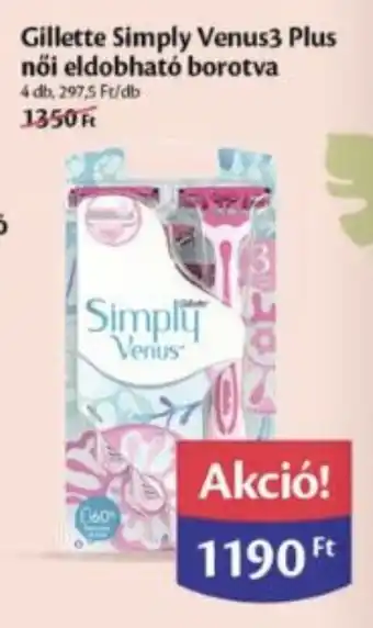 EcoFamily Gillette Simply Venus3 Plus női eldobható borotva 4 db ajánlat