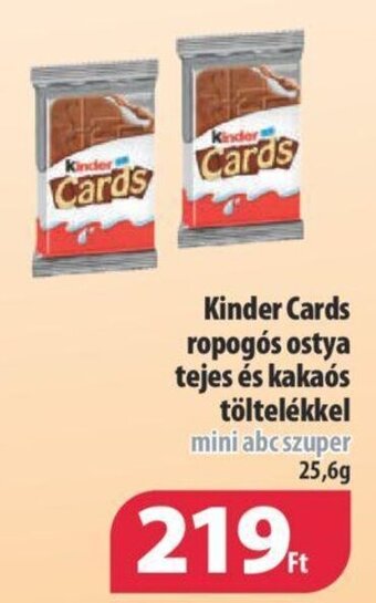 Coop Kinder Cards ropogós ostya tejes és kakaós töltelékkel 25g ajánlat