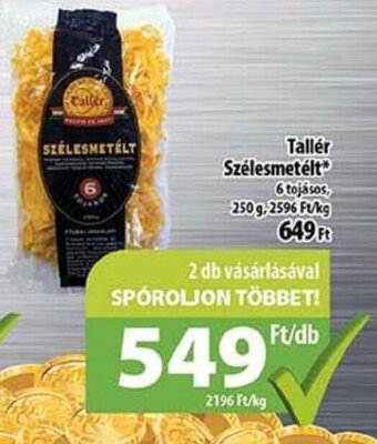 Coop Tallér Szélesmetélt 250g ajánlat