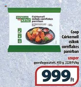 Coop Coop Csirkemell csikok cornflakes panírban 450g ajánlat