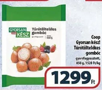 Coop Gyorsan kész Túrótöltelékes gombóc 850g