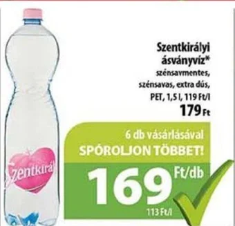 Coop Szentkirályi ásványvíz 1,5l ajánlat
