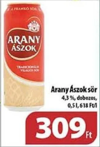 Coop Arany Ászok sör 0,5l ajánlat