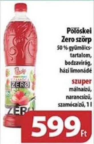 Coop Pölöskei Zero szörp 1l ajánlat