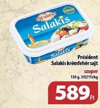 Coop Président Salakis krémfehér sajt 150g ajánlat