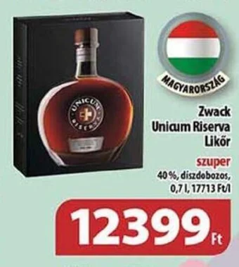 Coop Zwack Unicum Riserva Likör 0,7 l ajánlat
