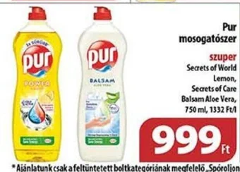 Coop Pur mosogatószer 750 ml ajánlat