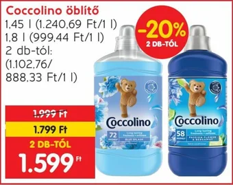 Spar Coccolino öblítő 1,45 / 1,7 l ajánlat