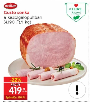 Spar Regnum Gusto sonka 10 dkg ajánlat