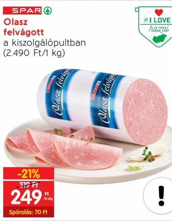 Spar SPAR Olasz felvágott 10 dkg ajánlat