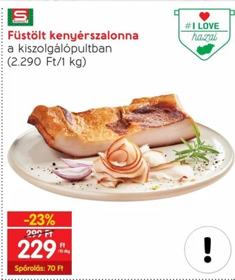 Spar Füstölt kenyérszalonna 10 dkg ajánlat