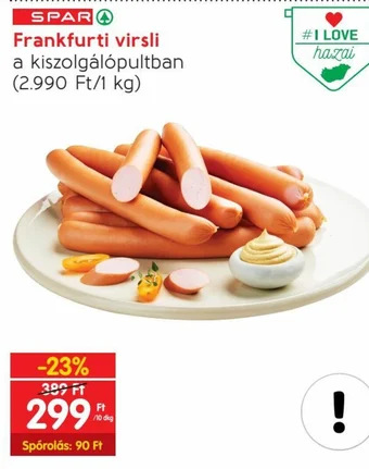 Spar SPAR Frankfurti virsli 10 dkg ajánlat