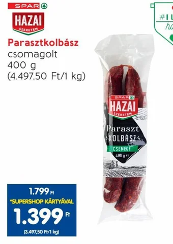 Spar SPAR Parasztkolbász 400 g ajánlat
