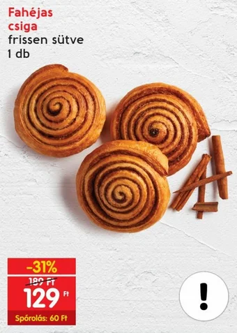 Spar Fahéjas csiga 1 db ajánlat