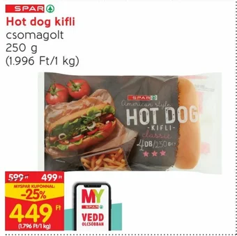 Spar SPAR Hot dog kifli 250 g ajánlat