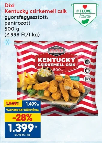 Spar Dixi Kentucky csirkemell csík 500 g ajánlat