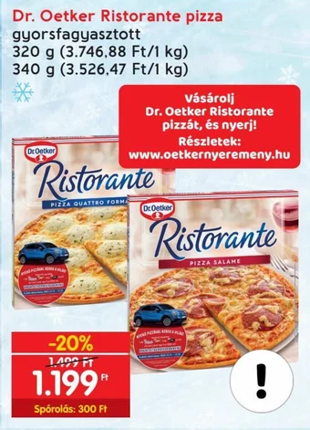 Spar Dr. Oetker Ristorante pizza 320 / 340 g ajánlat