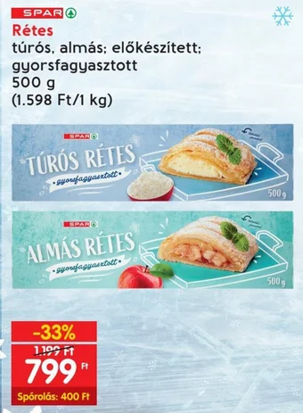 Spar SPAR Rétes 500 g ajánlat