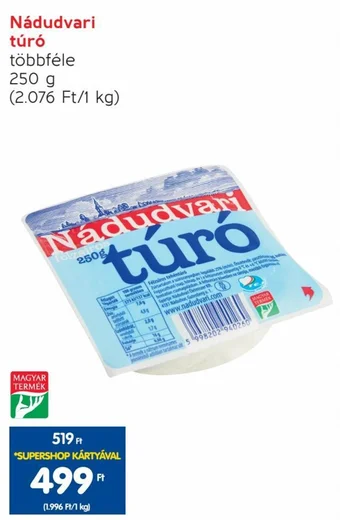 Spar Nádudvari túró 250 g ajánlat